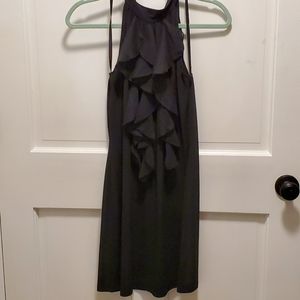 Ruffle tie neck party dress